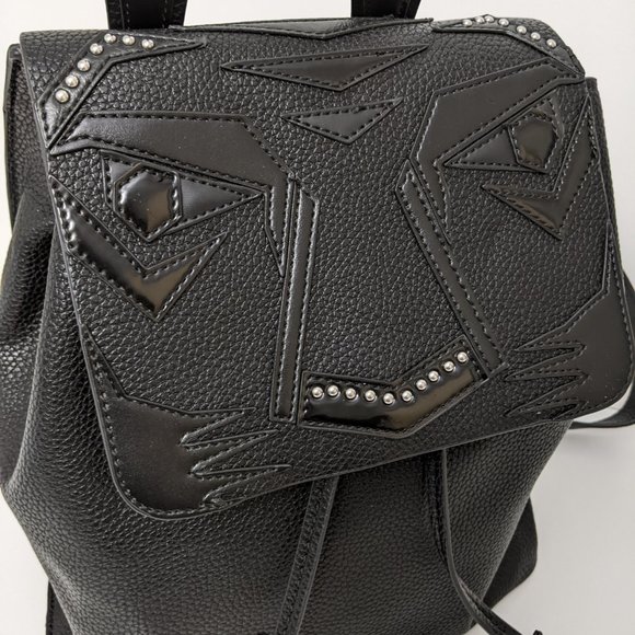 Zara Monster faux black leather backpack Drawstring & Flap Medium main image 13